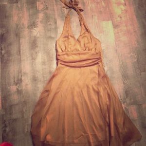 Wishes wishes wishes gold halter dress